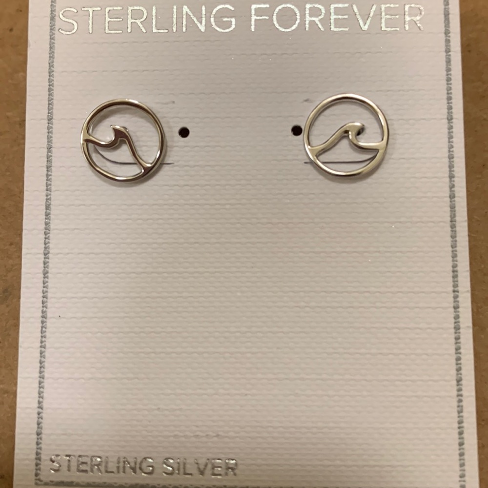 NIB Sterling Silver Wave Earrings